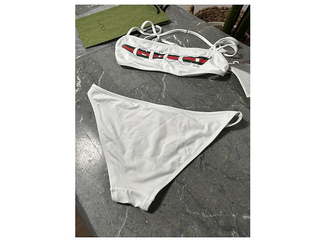 Bikini Gucci Logo Blanco Talla S - vista 5