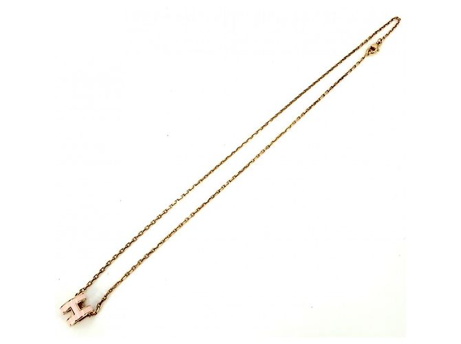Hermès Pop H Mini Halskette für Damen Pink Golden - Ansicht 4