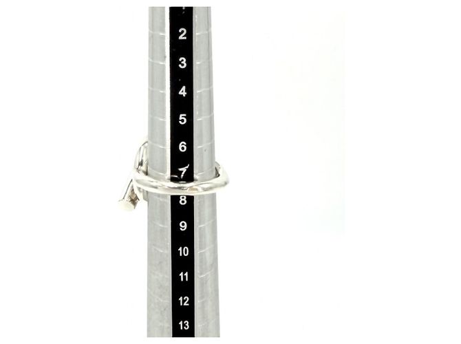 Ring Hermès Anello a fascia in argento design Croisette Hermes - vista 4