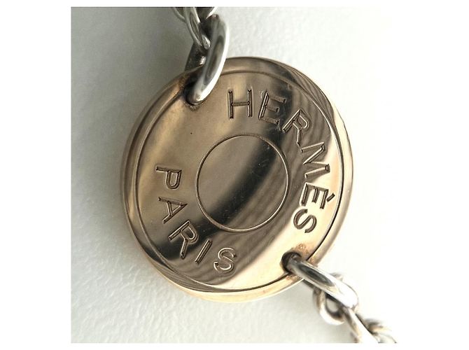 Hermès Lange Halskette Hermes Sellier Confetti Silber Golden - Ansicht 3