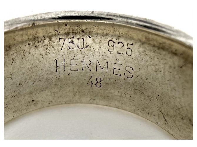 Ring Hermès Anello a fascia da donna Hermes in argento e oro - vista 3