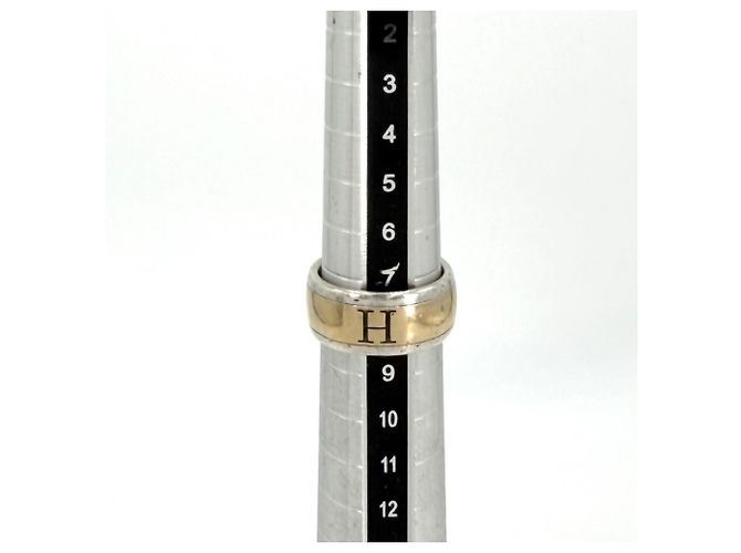 Ring Hermès Anello a fascia da donna Hermes in argento e oro - vista 4