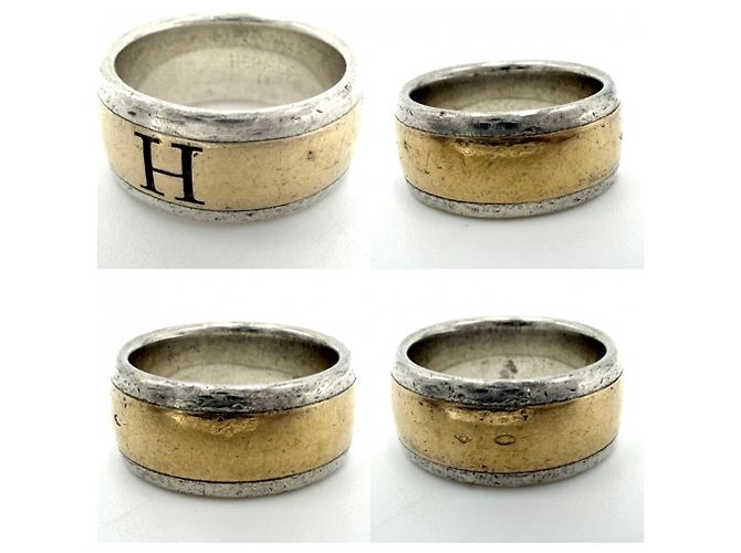 Ring Hermès Anello a fascia da donna Hermes in argento e oro - vista 5