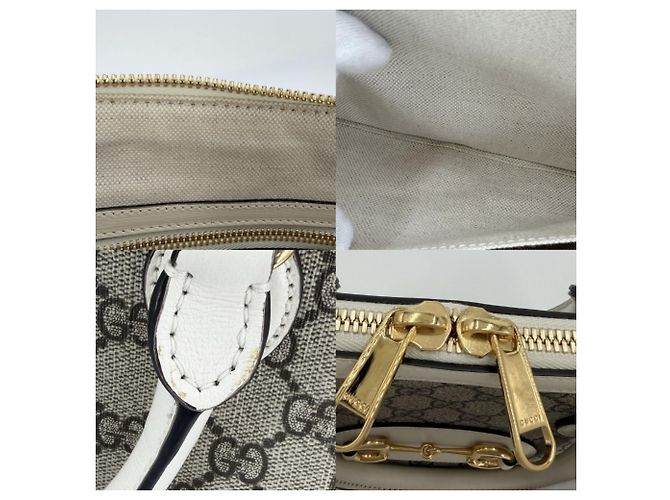 Borsa a mano piccola Horsebit 1955 da donna Gucci Bianco Beige - vista 7