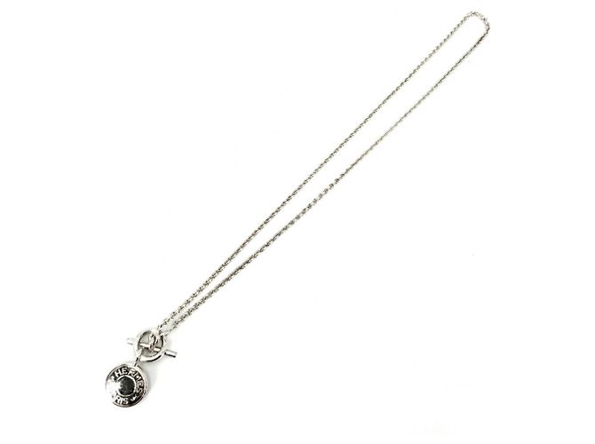 Hermès Collar de plata Hermes con colgante de amuleto - vista 4