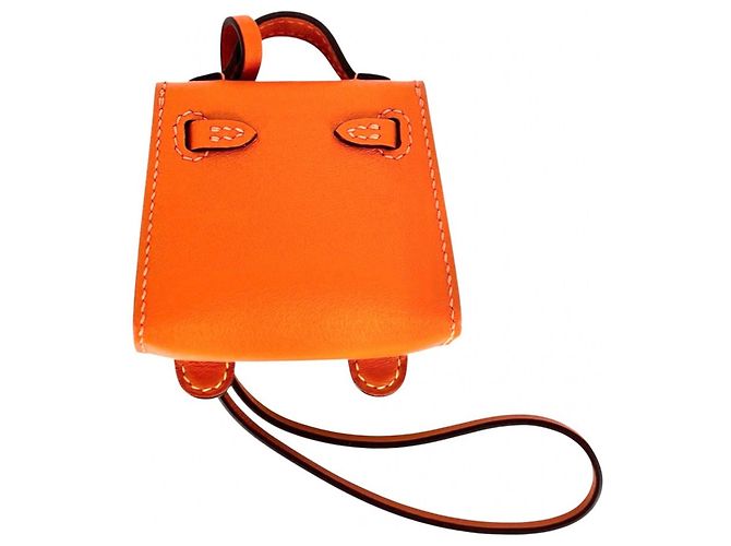 Hermès Portachiavi Hermes Bijou de Sac Kelly Doll Bag Charm Arancione Giallo - vista 2