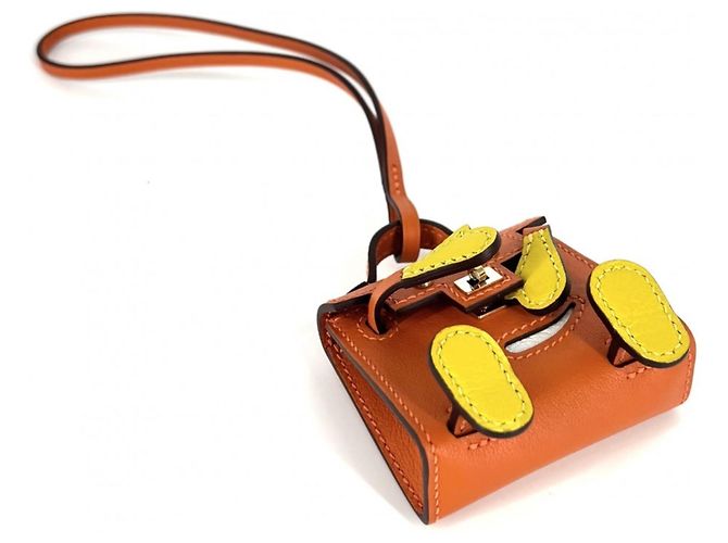 Hermès Portachiavi Hermes Bijou de Sac Kelly Doll Bag Charm Arancione Giallo - vista 3