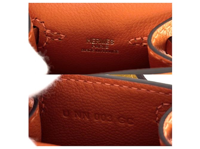 Hermès Portachiavi Hermes Bijou de Sac Kelly Doll Bag Charm Arancione Giallo - vista 5