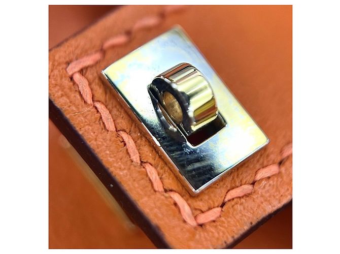 Hermès Portachiavi Hermes Bijou de Sac Kelly Doll Bag Charm Arancione Giallo - vista 8
