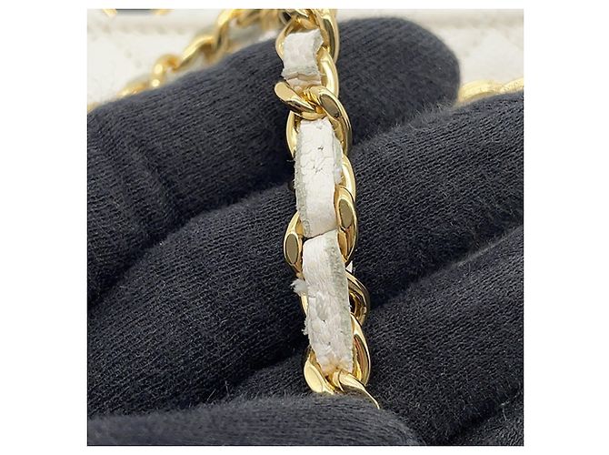 Chanel White Chain Shoulder Wallet Weiß - Ansicht 10