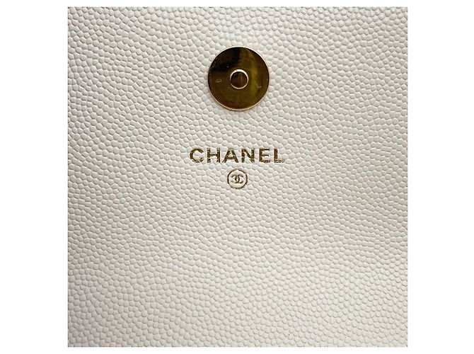 Chanel White Chain Shoulder Wallet Weiß - Ansicht 11