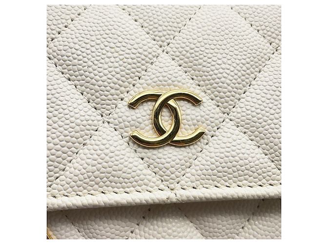 Chanel White Chain Shoulder Wallet Weiß - Ansicht 7