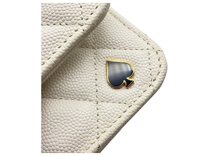 Chanel White Chain Shoulder Wallet Weiß - Ansicht 9
