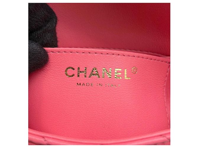 Borsa a tracolla Chanel Matelassé in pelle rosa - vista 13