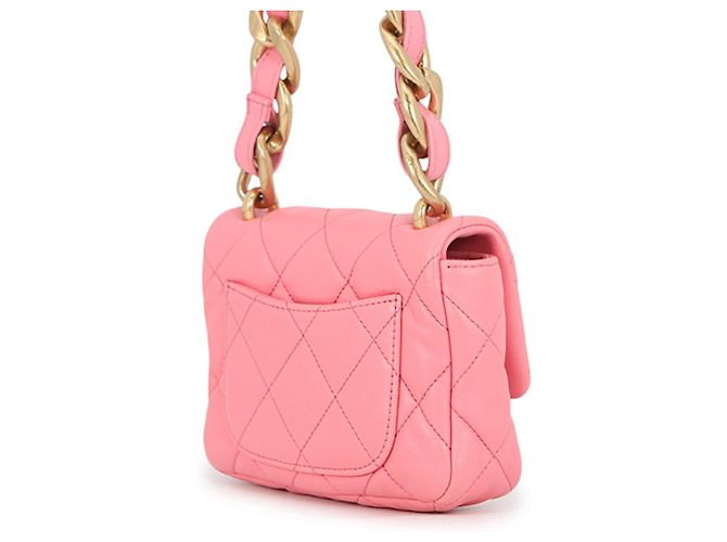 Borsa a tracolla Chanel Matelassé in pelle rosa - vista 2