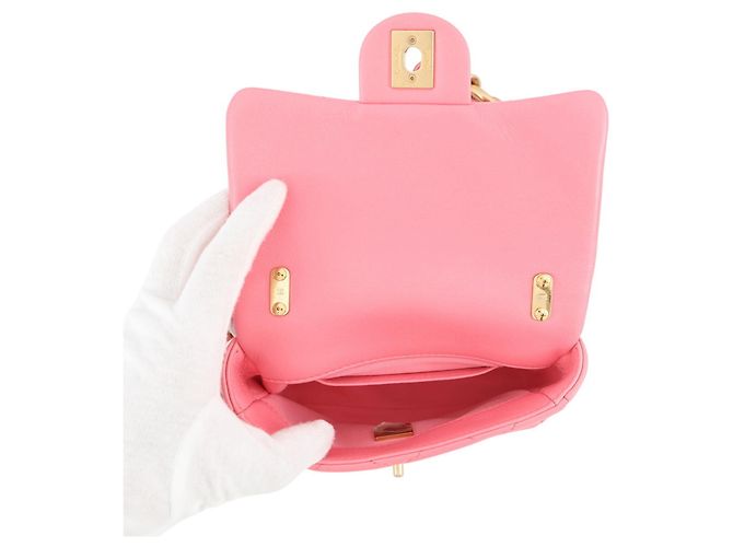 Borsa a tracolla Chanel Matelassé in pelle rosa - vista 5
