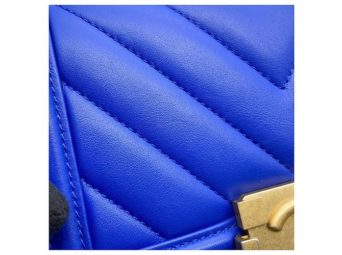 Borsa a tracolla Chanel Boy Small Matelassé Blu - vista 12