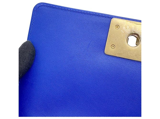 Borsa a tracolla Chanel Boy Small Matelassé Blu - vista 7