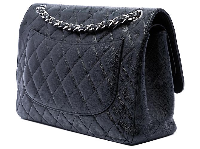 Chanel Black Jumbo Classic Caviar Double Flap Nero - vista 2