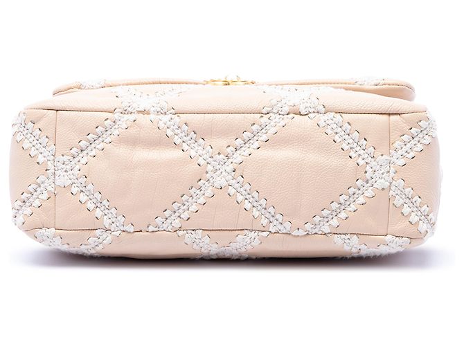 Chanel Beige Large Crochet Calfskin 19 Flap - vista 3