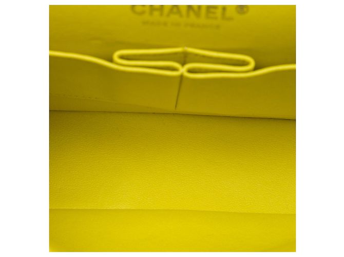 Chanel Giallo Medium Classic Velvet Double Flap - vista 4
