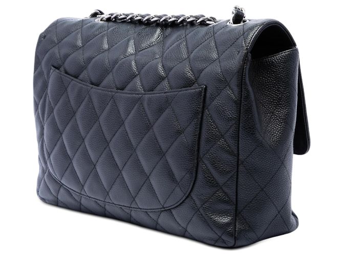 Chanel Black Jumbo Classic Caviar Single Flap Nero - vista 2