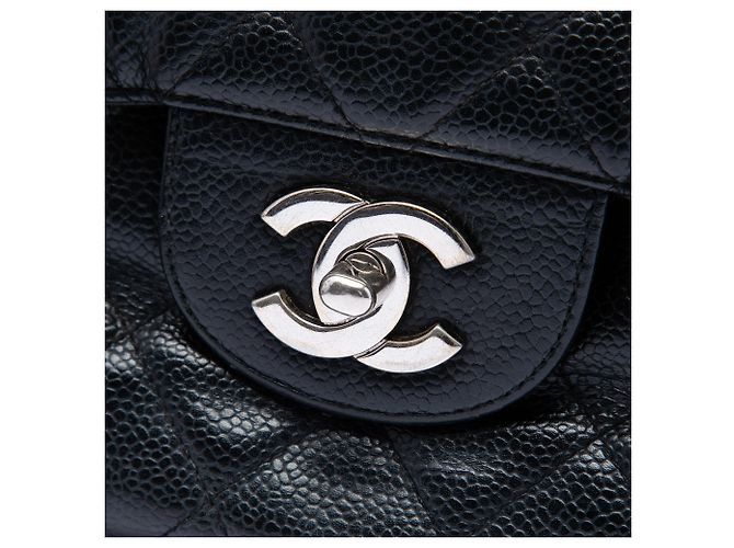 Chanel Black Jumbo Classic Caviar Single Flap Nero - vista 5