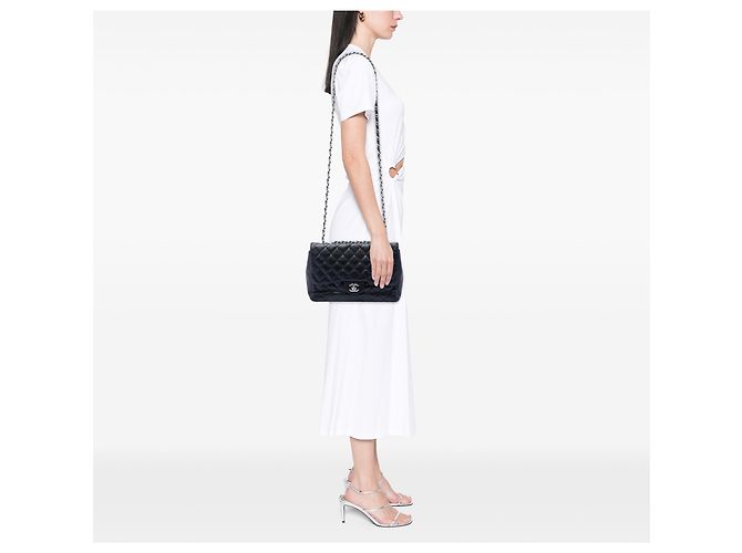 Chanel Black Jumbo Classic Caviar Single Flap Nero - vista 6