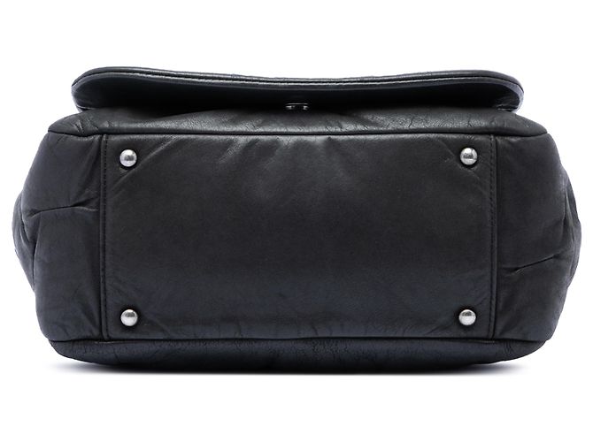 Chanel Black Iridescent Calfskin Glint Accordion Flap Nero - vista 3