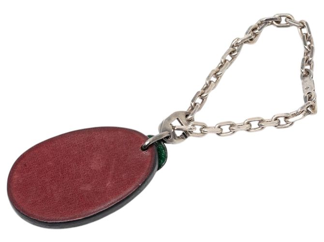 Charm per borsa in pelle rossa Hermès Rosso Bordò - vista 2