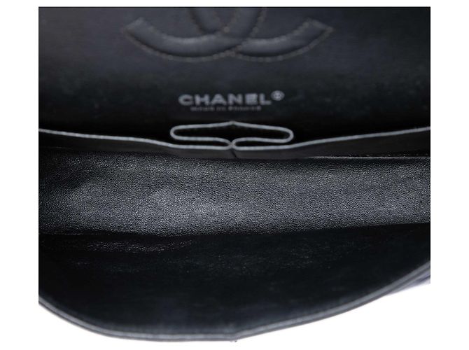 Chanel Black Medium Classic Chevron Lambskin Double Flap Nero - vista 4