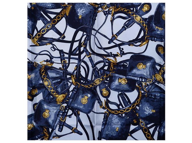 Sciarpa in seta Hermès Blue Brides Rebelles 90 Blu chiaro - vista 10