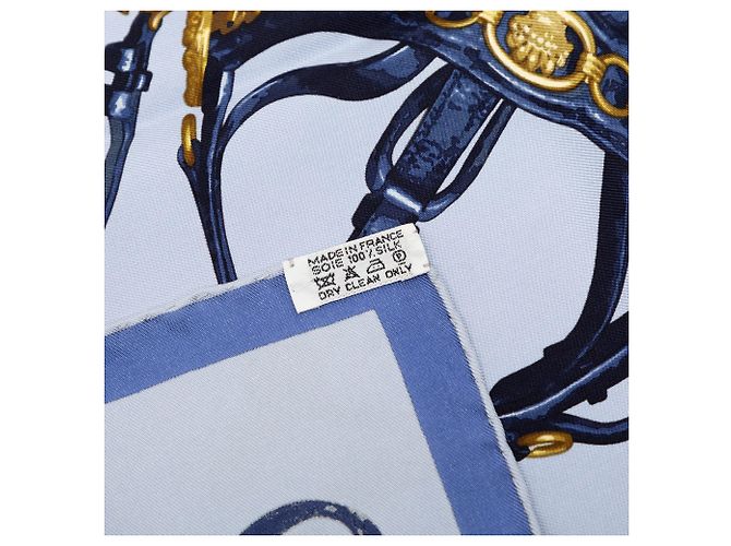 Sciarpa in seta Hermès Blue Brides Rebelles 90 Blu chiaro - vista 6