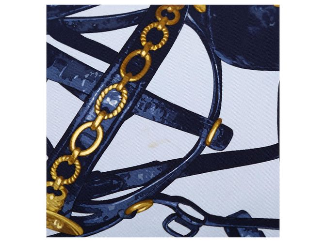 Sciarpa in seta Hermès Blue Brides Rebelles 90 Blu chiaro - vista 8