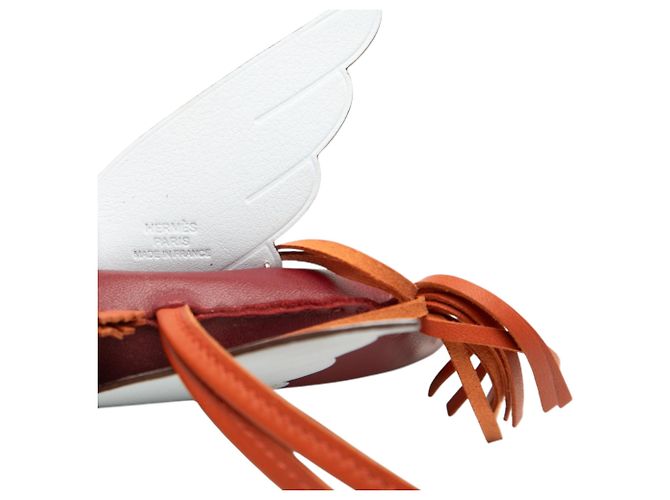 Charm para bolso Rodeo Pegase PM en piel de cordero Milo roja y Swift Grigri Hermès Burdeos - vista 3