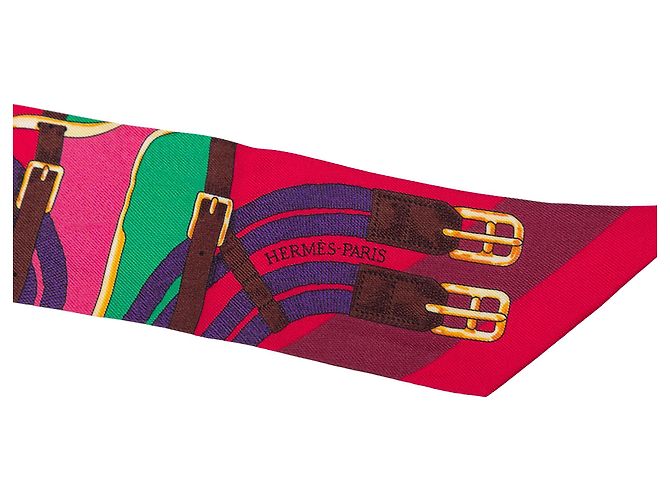 Sciarpa Twilly in seta Hermès Pink Mors a Jouets Rosa - vista 2