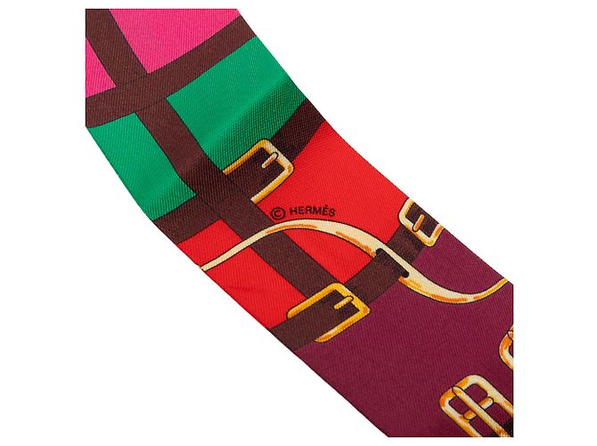 Sciarpa Twilly in seta Hermès Pink Mors a Jouets Rosa - vista 3