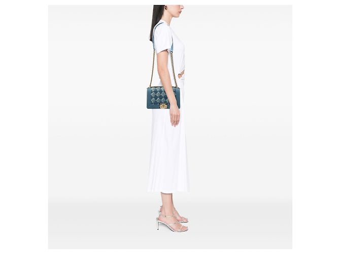 Chanel Blue Old Medium Pleated Denim Boy Flap Blau - Ansicht 6