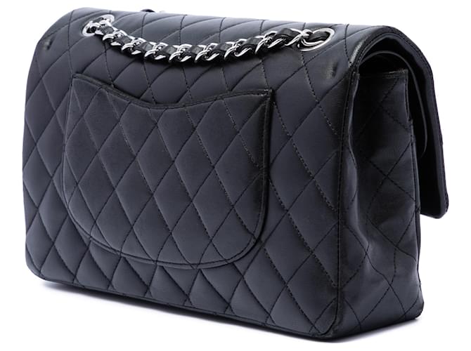 Chanel Black Medium Classic Lambskin Double Flap Nero - vista 2