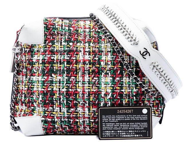 Camera Borsa a tracolla Chanel Red Tweed Street Allure - vista 8