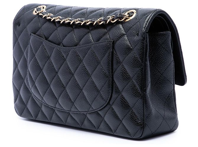 Chanel Black Medium Classic Caviar Double Flap Nero - vista 2