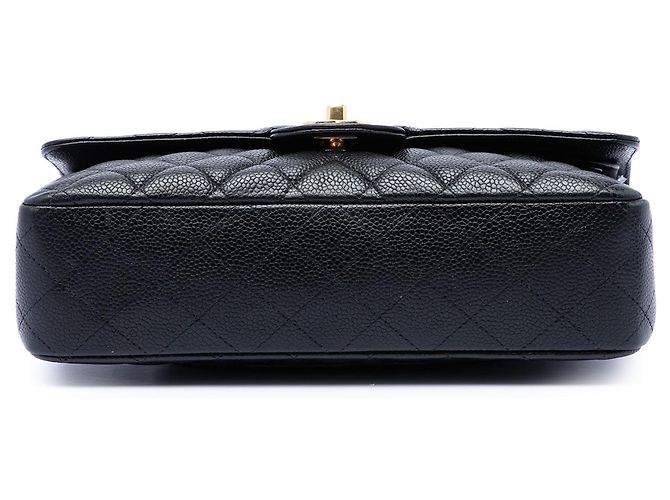 Chanel Black Medium Classic Caviar Double Flap Nero - vista 3