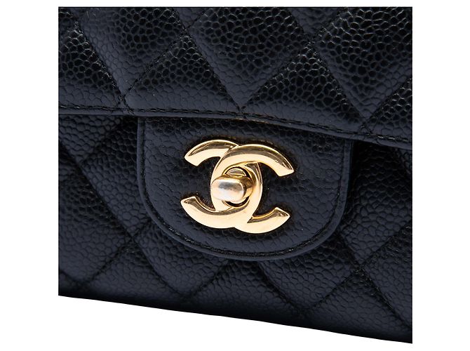 Chanel Black Medium Classic Caviar Double Flap Nero - vista 5