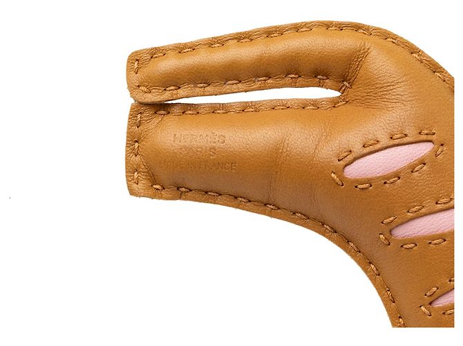 Charm per borsa Rooroo in agnello Milo marrone Hermès - vista 3