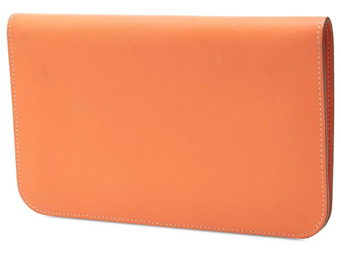 Cartera Hermès Orange Clemence Dogon Duo GM Naranja - vista 2