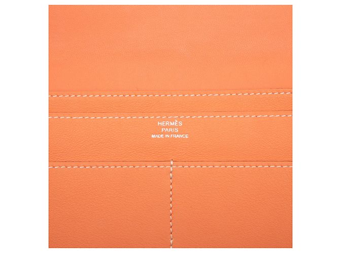 Cartera Hermès Orange Clemence Dogon Duo GM Naranja - vista 5
