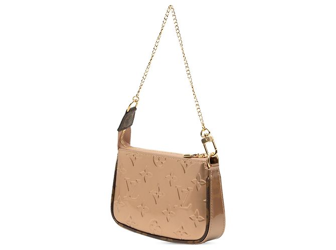 Louis Vuitton Mini Pochette Accessoires in Monogram Vernis rosa D'oro - vista 2