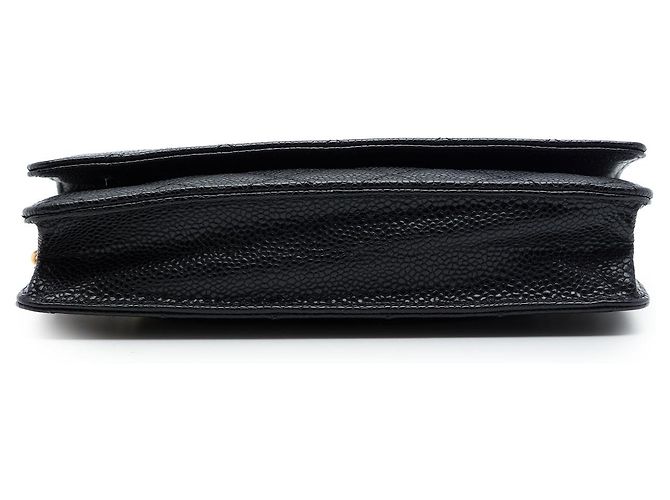 Wallet On Chain Portafoglio Chanel Black CC Quilted Caviar con catena Nero - vista 3
