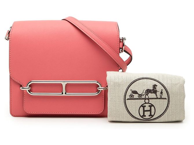 Hermès Sac Roulis 18 Mini Evercolor Rosa - vista 8