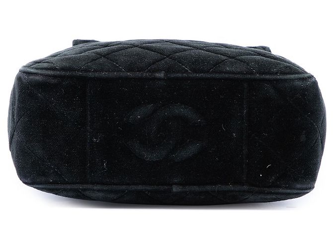 Chanel Black CC gesteppte Samttasche Schwarz - Ansicht 3